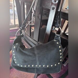 Kathy Van Zeeland Studded Suede Purse